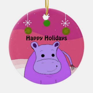 Enfeite de Natal de Hipopótamo Roxo