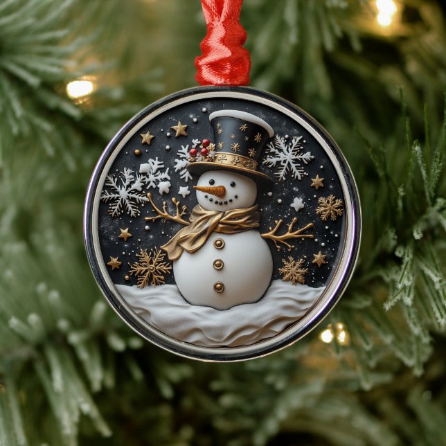 Enfeite de Natal de Homem de Neve Elegante (Árvore)