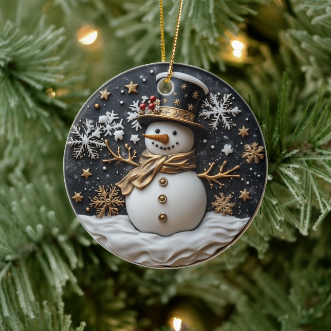 Enfeite de Natal de Homem de Neve Elegante (Árvore)