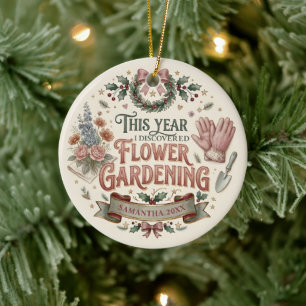 Enfeite de Natal de Jardineiro de Flores Personali