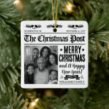 Enfeite de Natal de Jornal Personalizado com Foto
