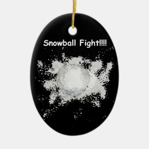 Enfeite de Natal de Luta de Bola de Neve Engraçado