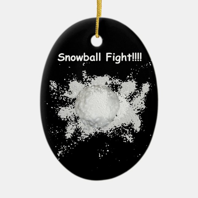 Enfeite de Natal de Luta de Bola de Neve Engraçado (Frente)