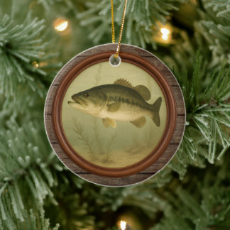 Enfeite de Natal de Madeira Escura para Robalo de 