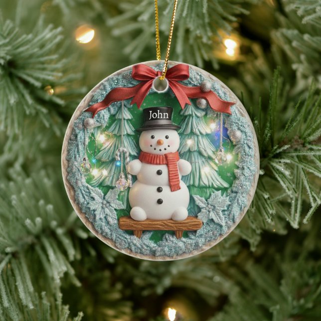Enfeite de Natal de Neve Personalizado em 2D (Árvore)