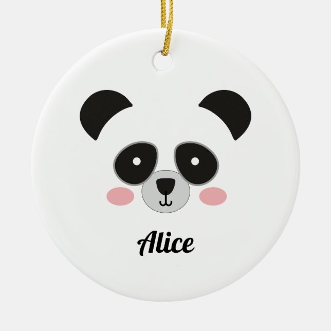 Enfeite de Natal de Panda Kawaii Fofo – Adicionar  (Frente)