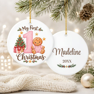 Enfeite de Natal de Pão de Mel do Primeiro Natal d