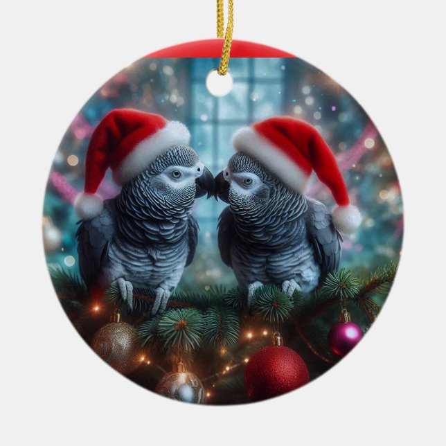 Enfeite de Natal de Papagaio (Frente)