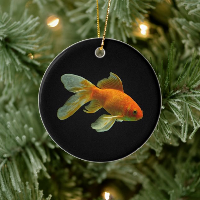 Enfeite de Natal de Peixe Dourado Chique (Árvore)