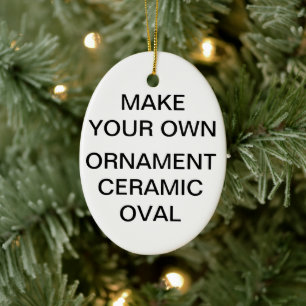 Enfeite de Natal de Porcelana Oval Personalizado
