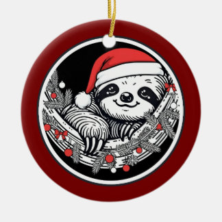 Enfeite de Natal de Preguiça Fofa