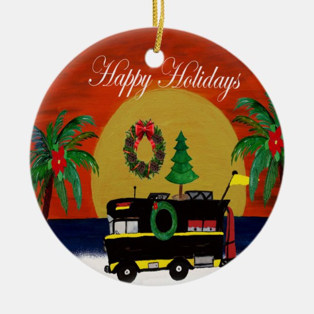 Enfeite de Natal de trailer da minha arte (Frente)