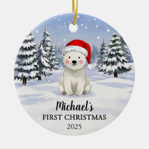 Enfeite de Natal de Urso Polar Personalizado para 