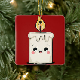 Enfeite de Natal de Vela Sorridente – Minimalista