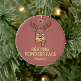 Enfeite de Natal Divertido com Rosto de Rena Relax