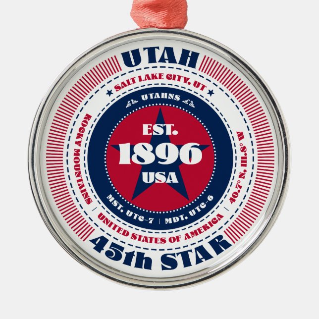 Enfeite de Natal do 45º Estado de Utah (Frente)