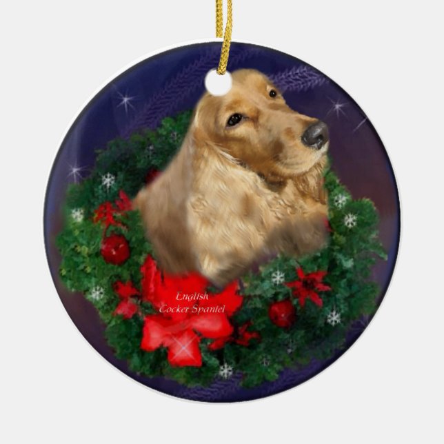 Enfeite de Natal do Cocker Spaniel Inglês (Frente)