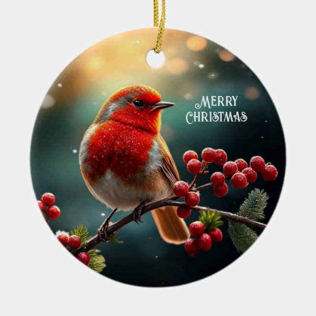 Enfeite de Natal do Robin Vermelho (Frente)