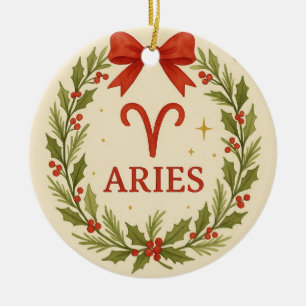 Enfeite de Natal do Zodíaco de Áries – Grinalda Fe