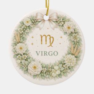 Enfeite de Natal do Zodíaco de Virgem – Coroa Flor