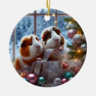 Enfeite de Natal dos Porquinhos-da-Índia