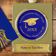 Ornamentos de Graduação Personalizados Azuis e Dou