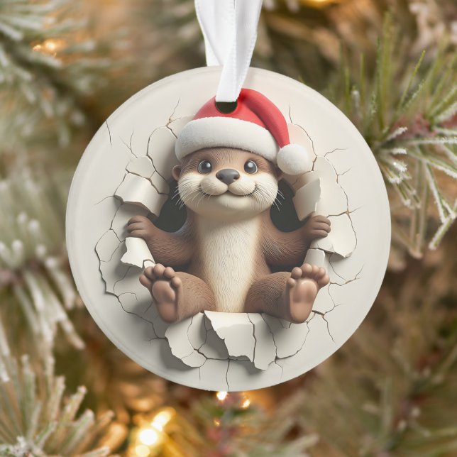 Enfeite de Natal Duplo de Lontra Fofa (Árvore)
