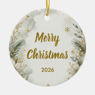 Enfeite de Natal Elegante com Letra Dourada