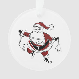 Enfeite de Natal em Acrílico do Papai Noel Antigo