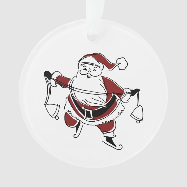 Enfeite de Natal em Acrílico do Papai Noel Antigo (Frente)