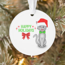 Enfeite de Natal em Acrílico Marvin o Gato Matemát