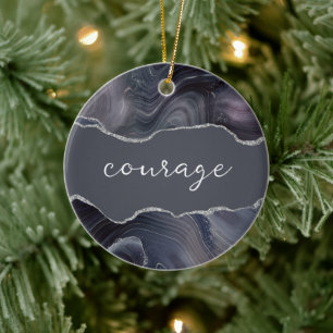 Enfeite de Natal em Ágata Inspirador Coragem