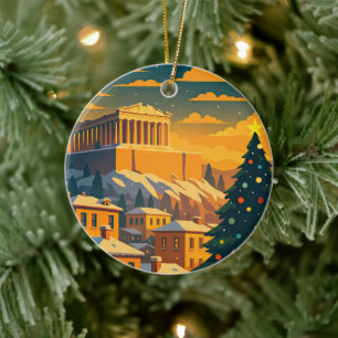 Enfeite de Natal em Atenas • Grécia Festiva