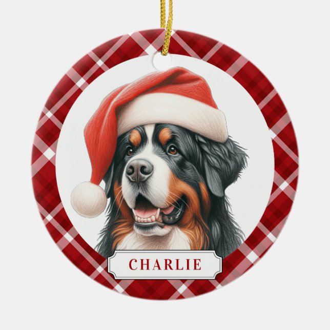 Enfeite de Natal em Cerâmica em Forma de Círculo c (Frente)