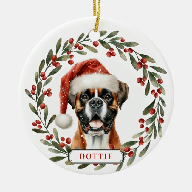 Enfeite de Natal em Cerâmica em Forma de Círculo c (Frente)