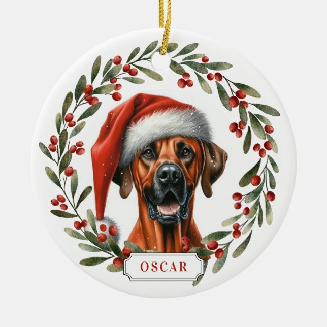 Enfeite de Natal em Cerâmica em Forma de Círculo c (Frente)
