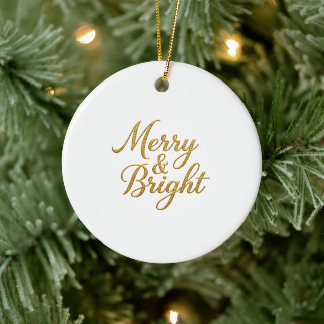 Enfeite de Natal em Folha de Ouro Merry & Bright (Árvore)