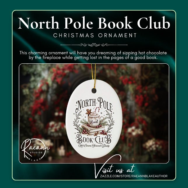 Enfeite de Natal em forma oval do Clube do Livro d (Criador carregado)