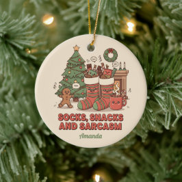 Enfeite de Natal Engraçado Meias Lanches e Sarcasm