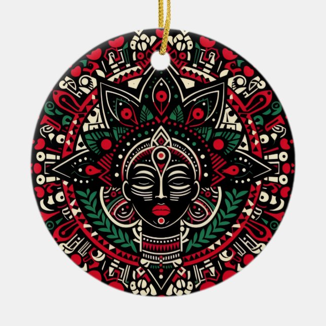 Enfeite de Natal Espírito Theyyam (Frente)