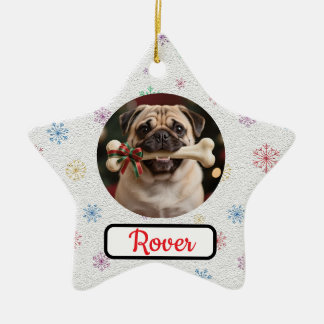Enfeite de Natal Estrela Pet Personalizável Cachor