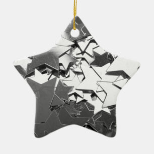 enfeite de Natal estrelas prateadas