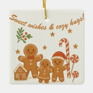 Enfeite de Natal Família de Biscoito de Gengibre S