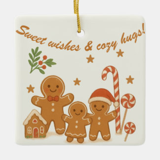 Enfeite de Natal Família de Biscoito de Gengibre S