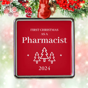 Enfeite de Natal Farmacêutico Elegante Vermelho 20