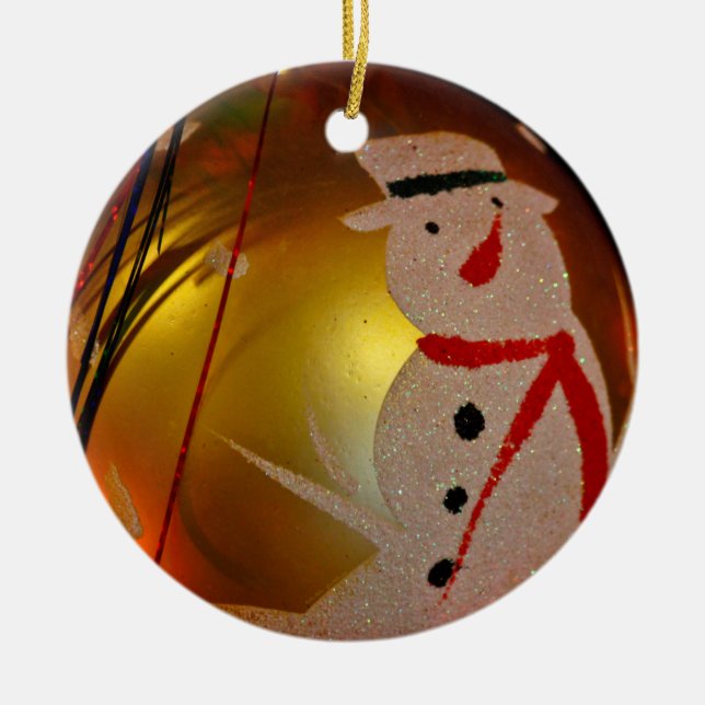 Enfeite de Natal Homem de Neve Geado (Frente)