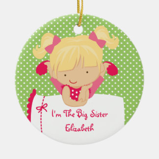 Enfeite de Natal Irmã Mais Velha Menina Loira Doce