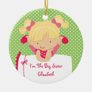 Enfeite de Natal Irmã Mais Velha Menina Loira Doce