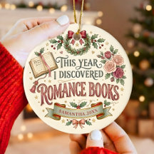 Enfeite de Natal Leitor de Romance Personalizado
