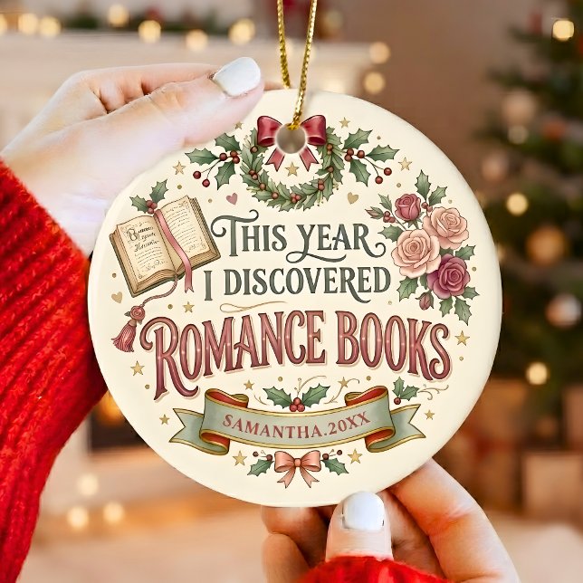 Enfeite de Natal Leitor de Romance Personalizado (Criador carregado)